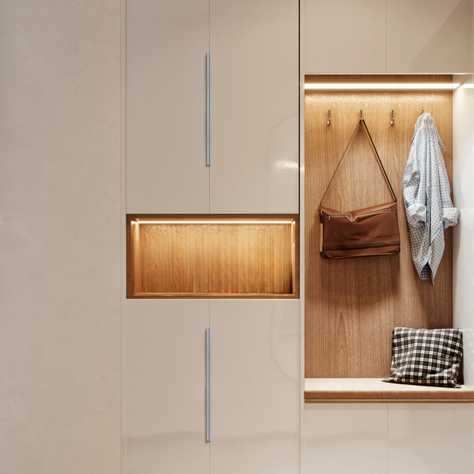 

10Pcs Hidden Drawer Pulls Robust Aluminum Alloy Cabinet Hardware for Kitchen Wardrobe Closet Door Furniture Minimalist Edge Pull