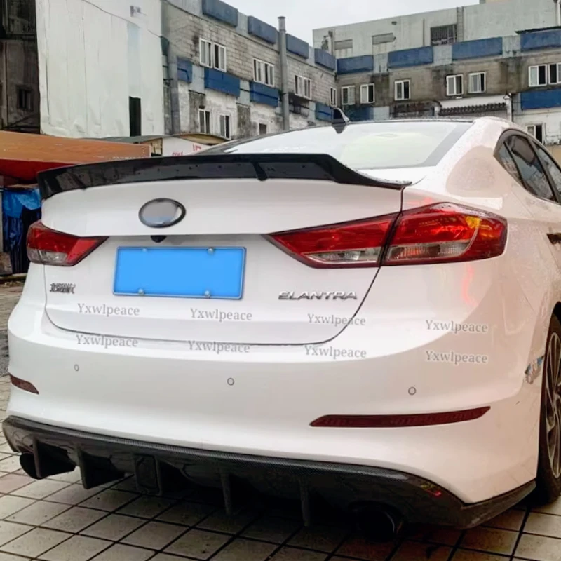 

For Hyundai Elantra 2017 2018 2019 Spoiler High Quality ABS Plastic R Style Rear Trunk Lip Spoiler Wing Body Kit Accessories