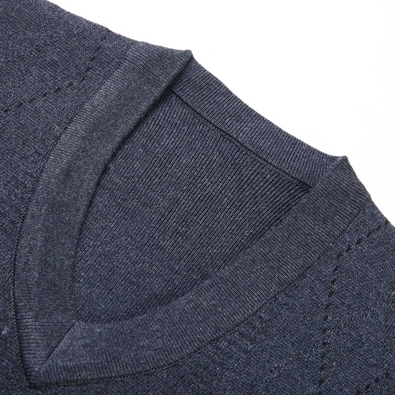Spring and Autumn Men's Pullover V-neck Solid Screw Thread Geometric Short Sleeve Tank Top Fashion Formal Vacation Casual Tops