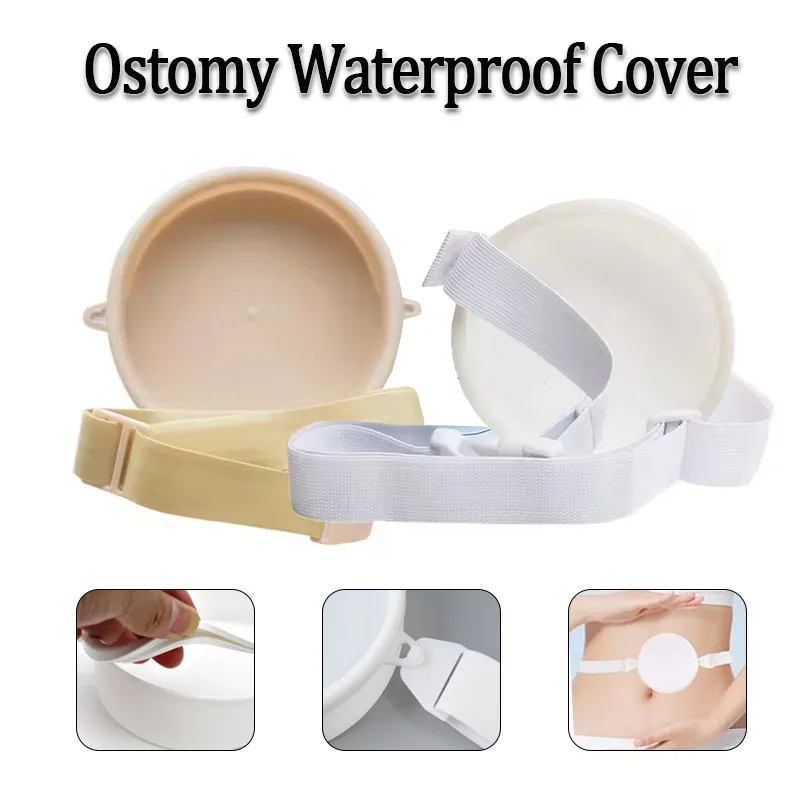 Wasserdichte Duschabdeckung für Stoma, Schutzabdeckung für Stoma-Chassis, Verstellbarer Gürtel für die Stoma-Pflege