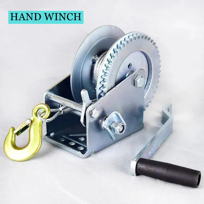 Winch hand tool Crank Gear Winch Boat truck auto hand self-locking manual winch Hand lifting sling 600lbs/800lbsx8/15m