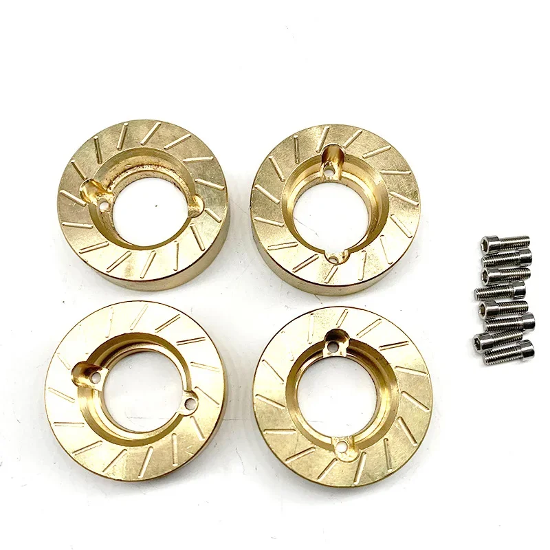 

4pcs Heavy Metal Internal Wheel Weights Turning Copper Counterweight for Axial SCX10 II 90046 90047 1/10 RC Car