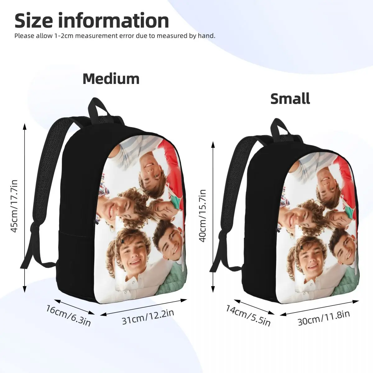 Mochila adolescente combinatio 1d de uma direção, esportes, ensino médio, caminhadas, viagem, mochila para homens, mulheres, laptop, computador, bolsas de lona