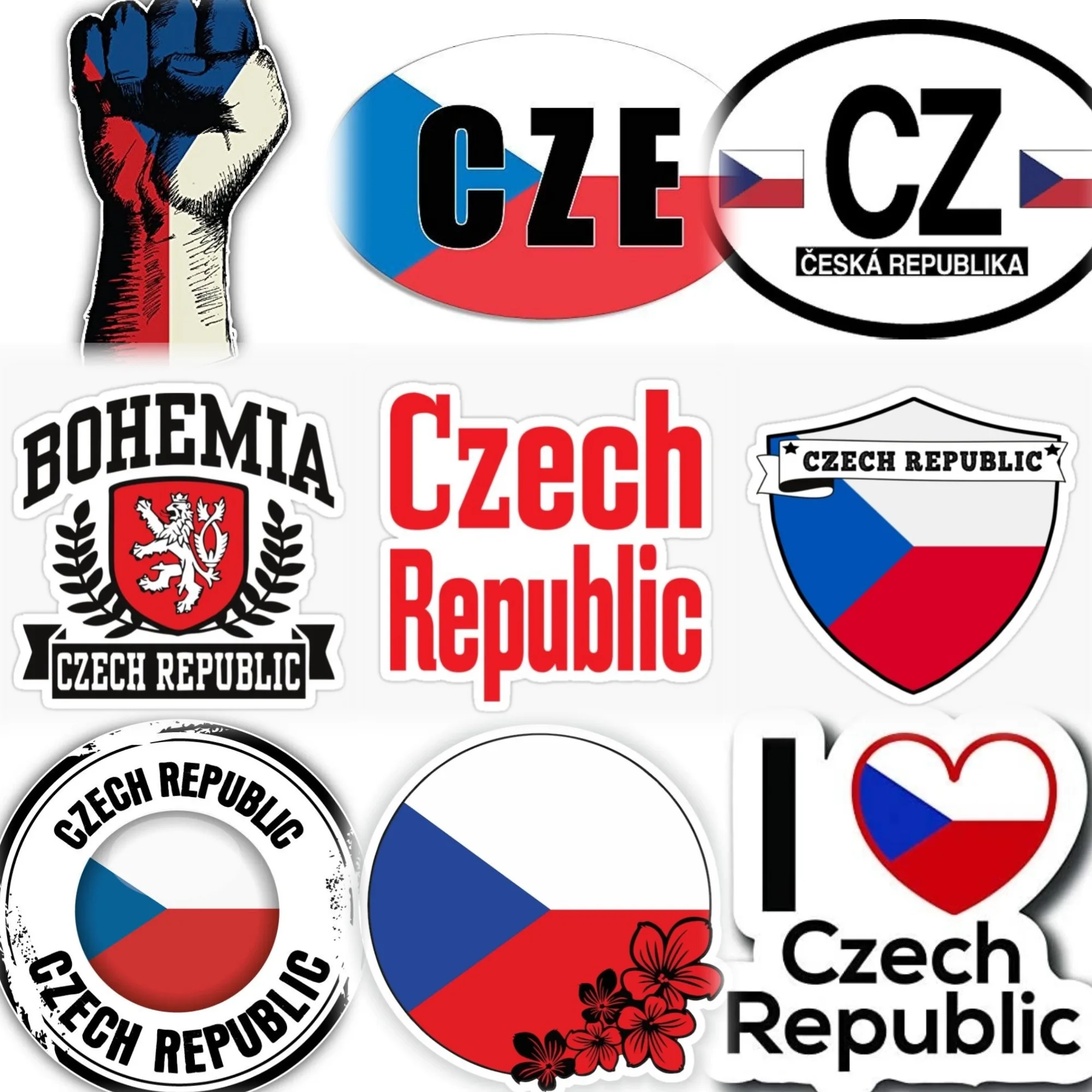 

Czech CZ Flag Map National Emblem Creative PVC Sticker for Decorate Car Van Truck Motorcycle Window Fridge Wall Decal Accessorie