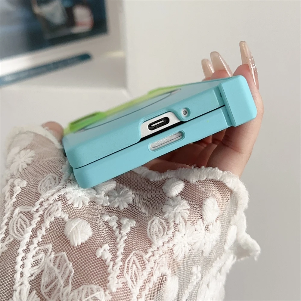 삼성 갤럭시 Z 폴드 7 6 5 4 3용 그라데이션 듀얼 컬러 마그네틱 액상 실리콘 폰 케이스 (소프트 무선 충전 보호 커버)