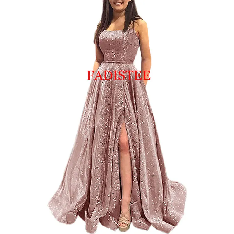 New Style Prom Dresses Spaghetti Straps A-line Party Dress Backless Long Formal Occasion Dresses Vestido De Graduación