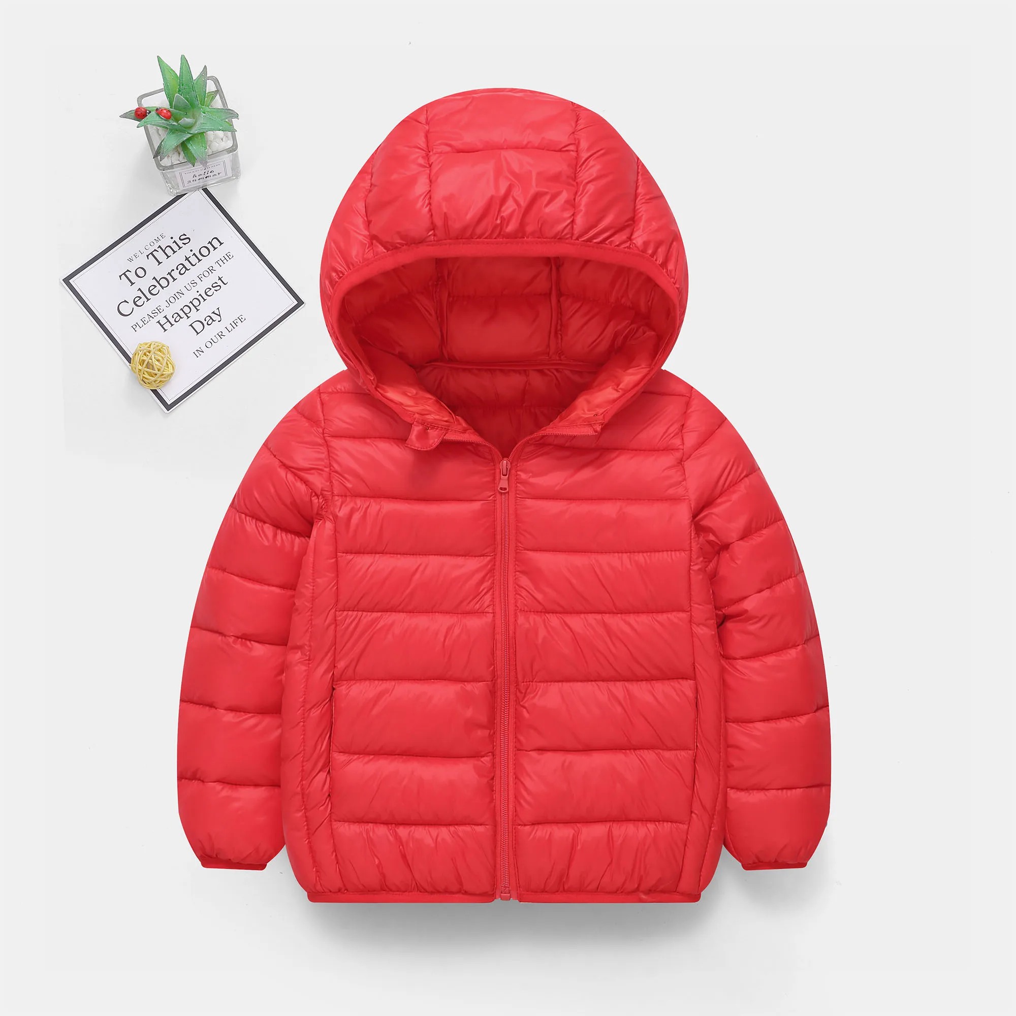 7-16 Years Kids Lightweight Downcoat Autumn Winter Teen Boys Girls Solid Zipper Hooded Down Cotton Jacket Children Warm Snowsuit - Image 6