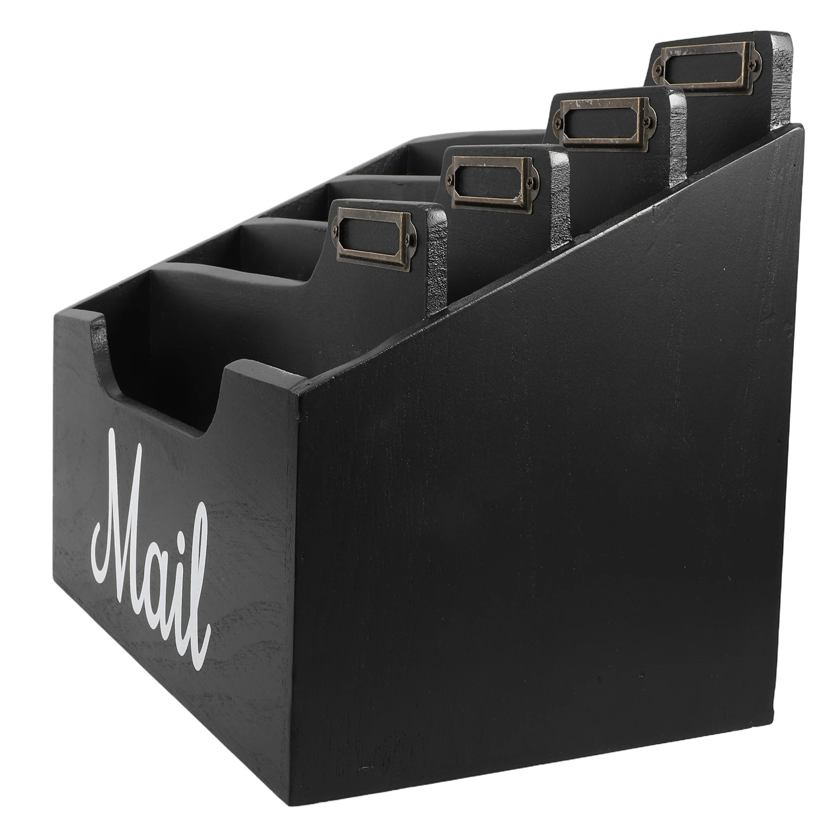 

Wooden Mail Sorter Organizer Files Letters Envelope Holder Desk Stationery Case Farmhouse Style Countertop Basket Smooth