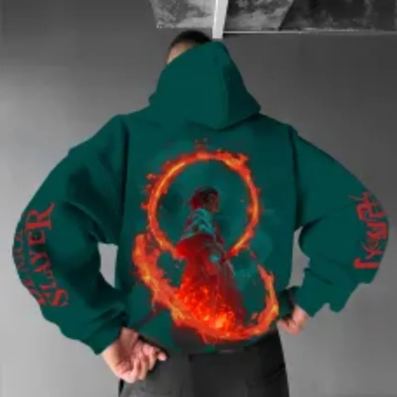 

Толстовка с капюшоном с рисунком американского темного дракона для мужчин и женщин, свободная толстовка в стиле хип-хоп на осень и зиму GX