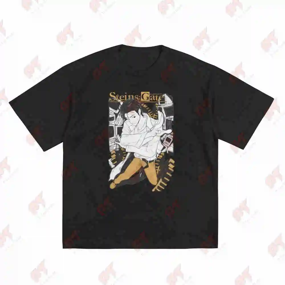 Steins Gate Okabe Kurisu Short Sleeve Tee 100% Cotton T-Shirt
