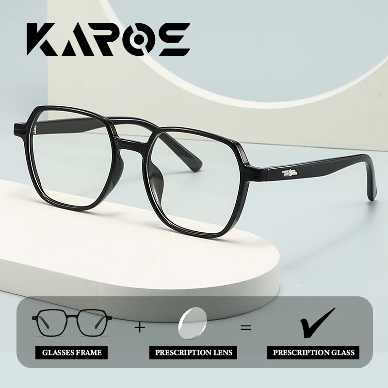 

KAROS Stylish Large Round Frame Optical Glasses Progressive Multifocal Lenses Photochromic Anti-Blue Light Prescription