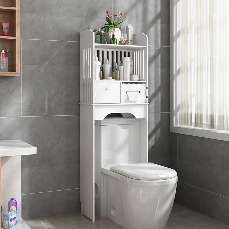 

Toilet Toilet Rack Toilet Storage Rack Non-punching Storage Cabinet Floor-to-ceiling Bathroom Rack
