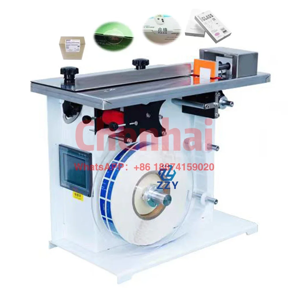 carton trademark anti counterfeiting label optical fiber sensor right angle labeling machine