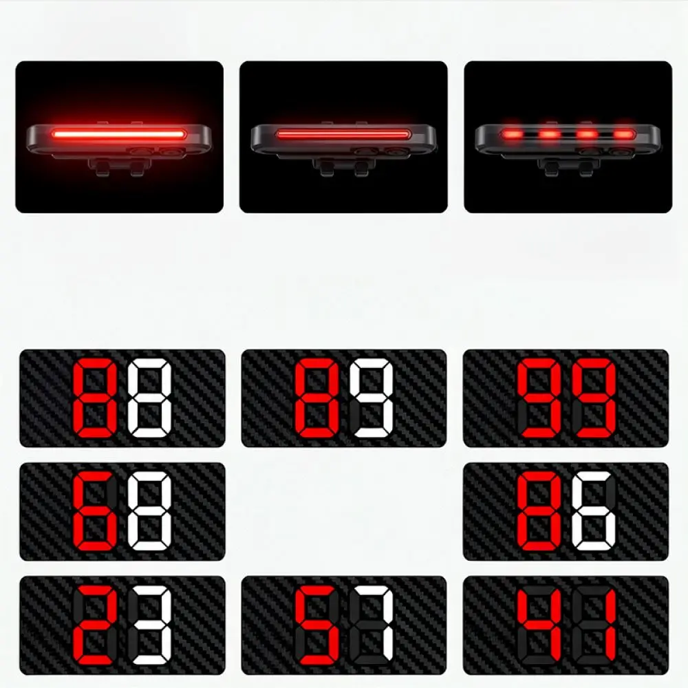 Cycling Safety Led Number Plate Light Bike Tail Lamp Night Riding Rear Sign Reflector Waterproof Usb Rechargeable Gear