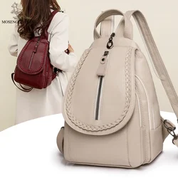 Luxury Brand Women Backpack High Quality Soft Leather Travel Chest Pack Female Fashion School Bags for Girls Mochila Feminina