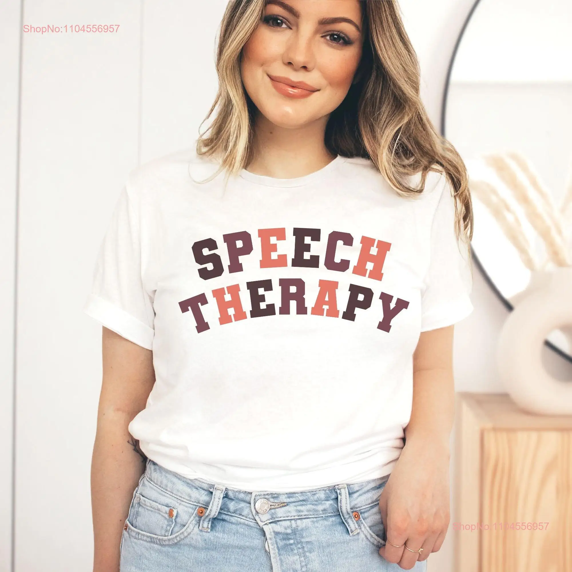 

Футболка Speech Therapy SLP SLPA, милая футболка для учителя, языкового патолога, терапевта с длинными или короткими рукавами