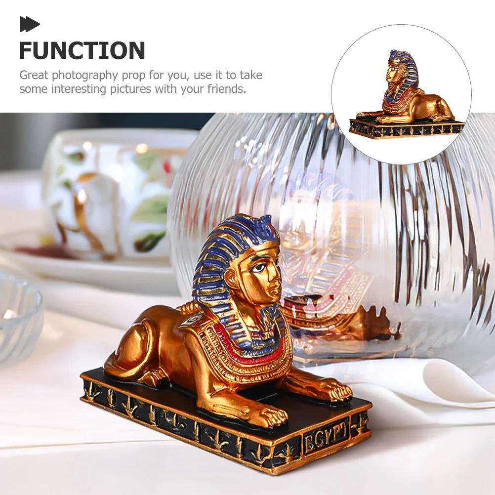 

Small Resin Sphinx Statue Egyptian Decoration Photography Prop Home Office Desktop Resin Ornament Artwork Egyptian Statue
