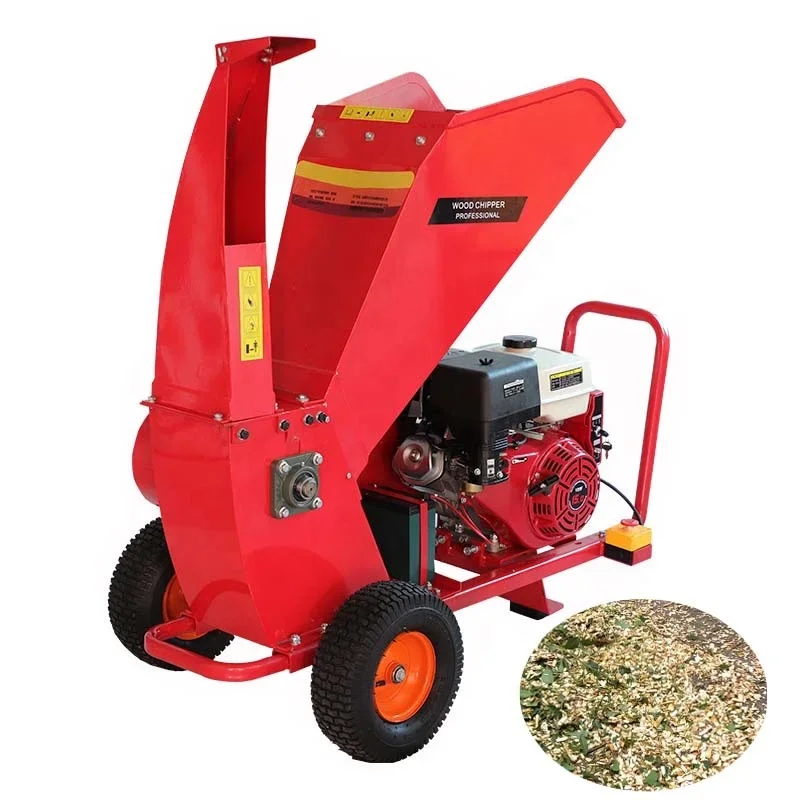 Electric tree mobile wood palm branch crusher pto wood chipper machine