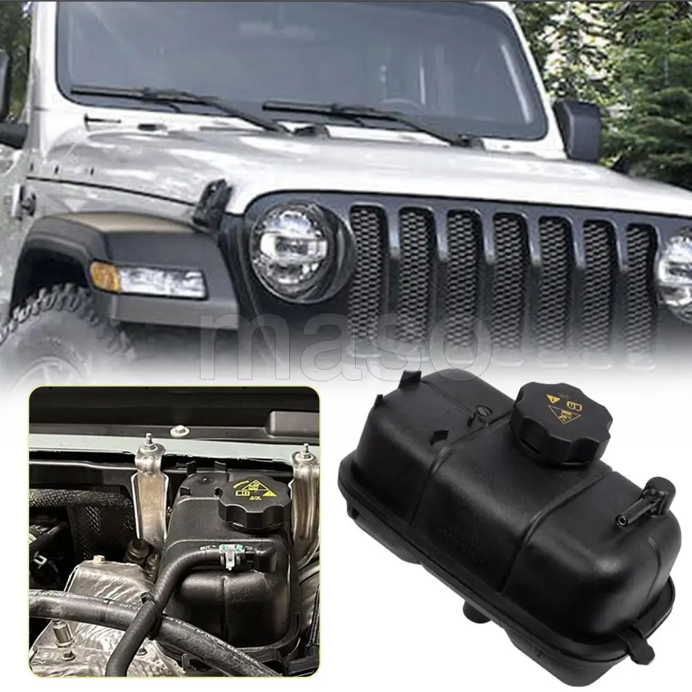 

For Jeep Wrangler 2.0 L4 2018-2025 Engine Coolant Reservoir Recovery Bottle with Cap 68364312AA 68364312AB 68364312AC