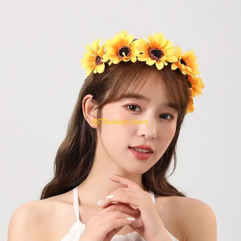 Y5GC Light Up Headband Led Wreath for Birthdays and Holiday Celebrations