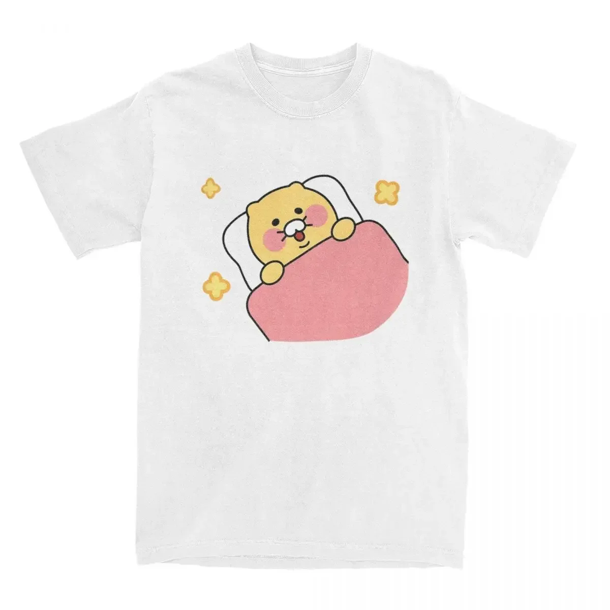 Kakao Frieennds Choonsik Holding Sweet Potatoe Men T Shirts Unique Tee Shirt Round Neck T-Shirts 100% Cotton Printed Clothing