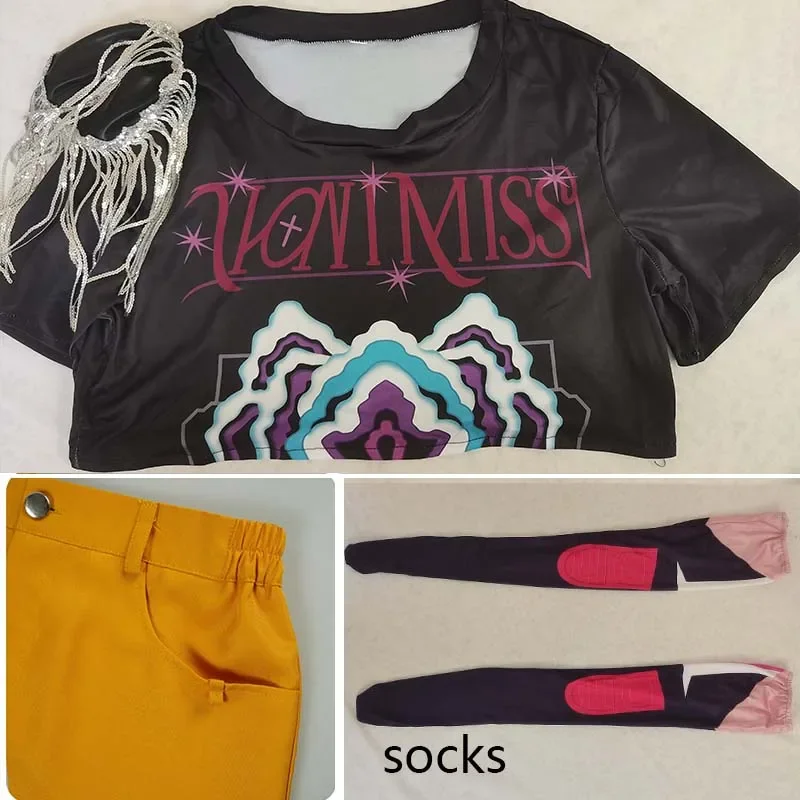 Kostum Cosplay Mira Movie Hunters K-Pop Mira Seragam Warna-warni Grup Gadis Iblis Pakaian Seksi untuk Halloween Comic Con