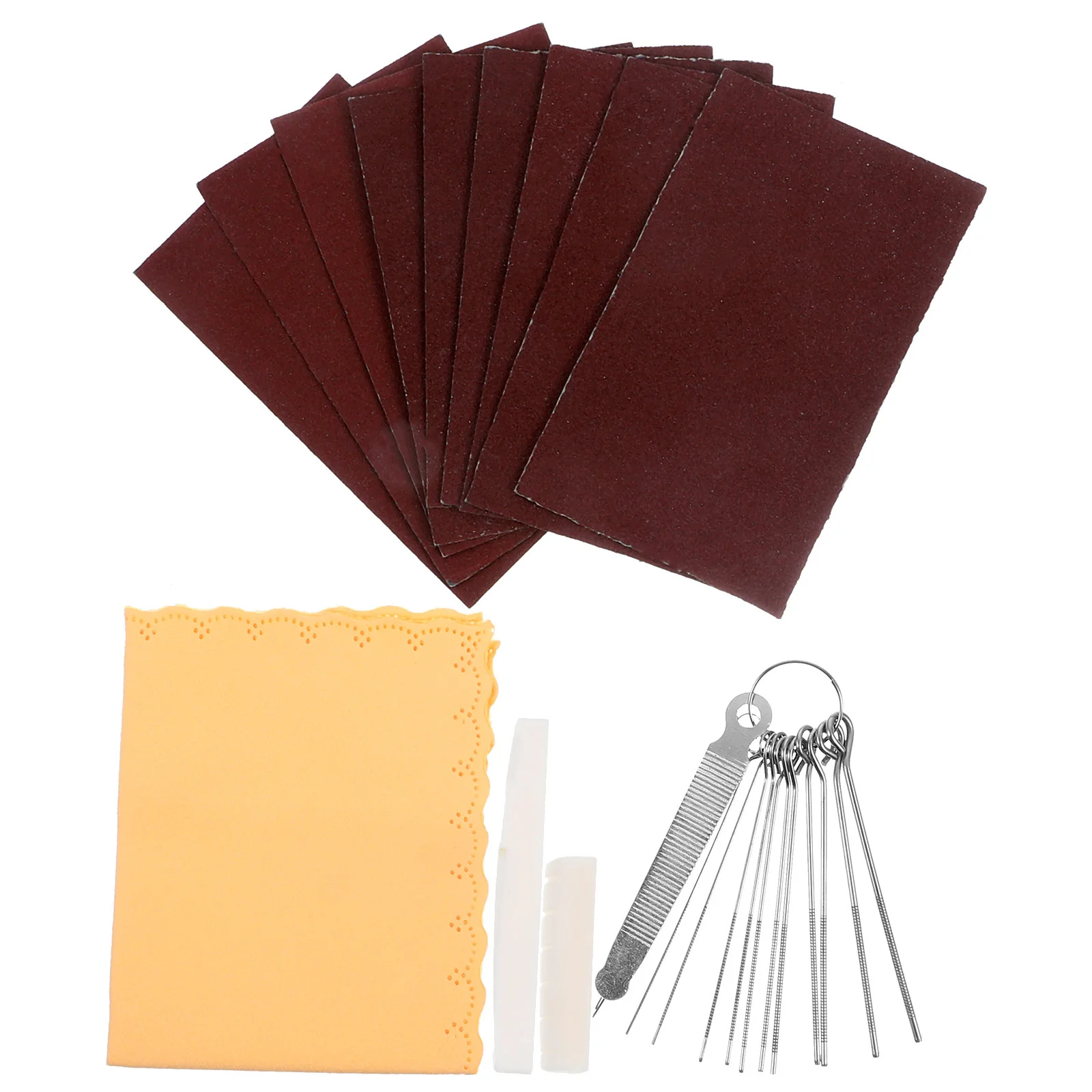 

1Set Guitar Nut Saddle File Kit Repairing Tool Sandpaper Cleaning Cloth Durable Guitar Maintenance Set Tool Bass Nut File