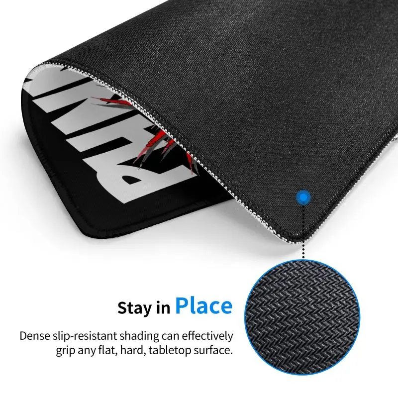 Punk Rock Skull Mouse Pad Soft Mousepad with Stitched Edges Non-Slip Rubber Heavy Metal Music Gamer Computer Laptop Desk Mat