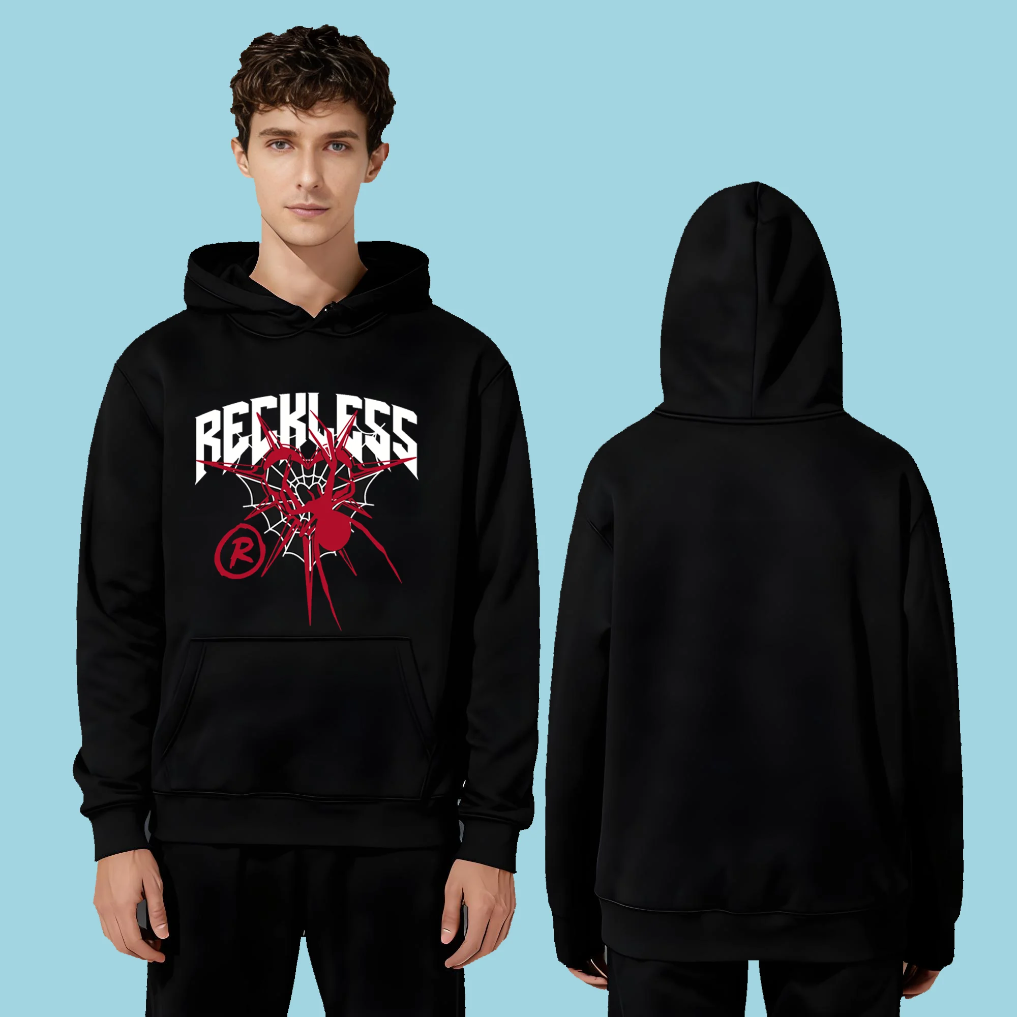 

The latest fashion and casual 330-gram heavyweight men's and women's hoodie in 2025 featuring trendy spider prints