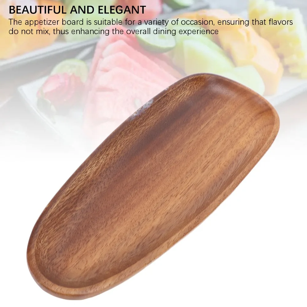 Easy To Wipe Solid Wood Serving Tray Irregular Visible Wood Grain Food Tray Unique Hand Polished Smooth Decor Plate Cafe Table