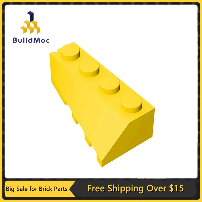 10Pcs MOC Parts 43721 Wedge Sloped 45° 4 x 2 Left Compatible Bricks DIY Assmble Building Blocks Particle Kid Brain Toy Gift