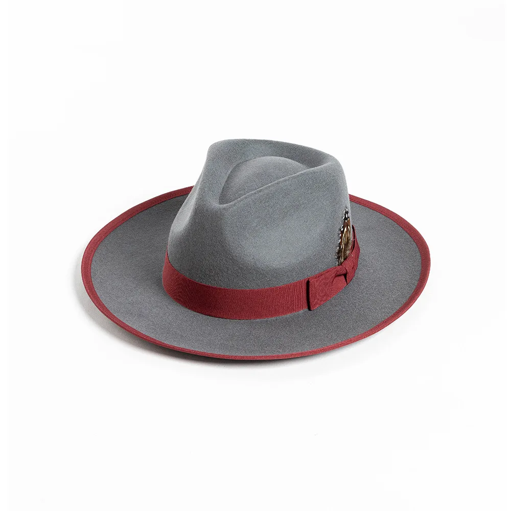 European American Fashion Retro Edging Butterfly Feather Wool Felt Hat Women Men Wide Brim Jazz Hat Winter Warm Top Hat Popular