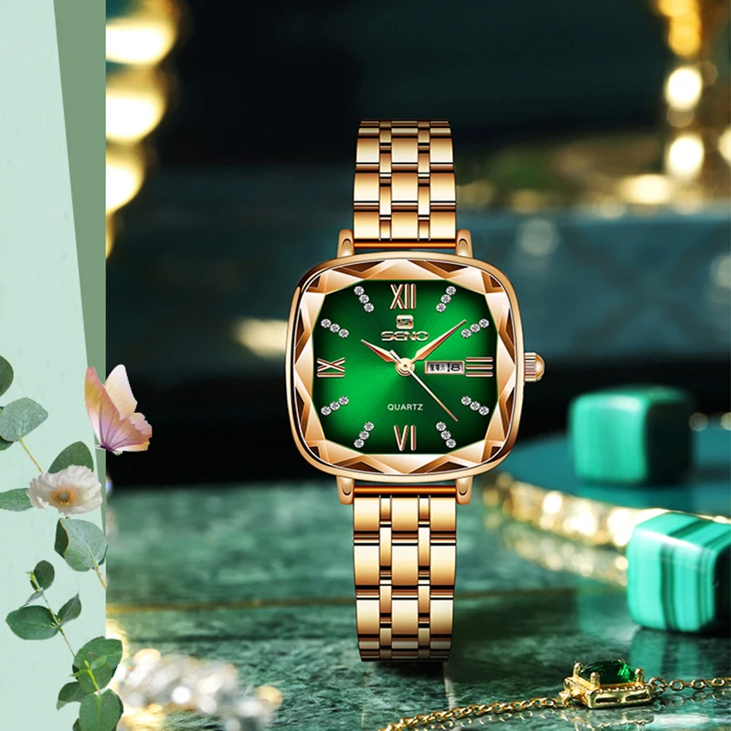Luxury Diamond-Set Waterproof Quartz Watch for Women