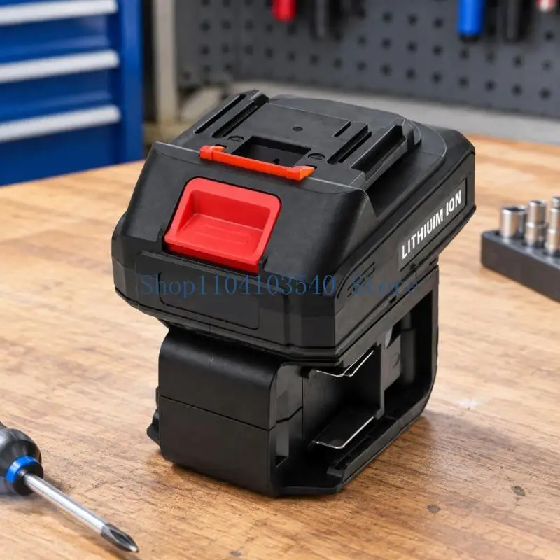 02DC Two-Receptacle Battery Adapter with Reinforced Plastic Housing, Metal Contacts, Twin-Battery Connection, and Guided Release