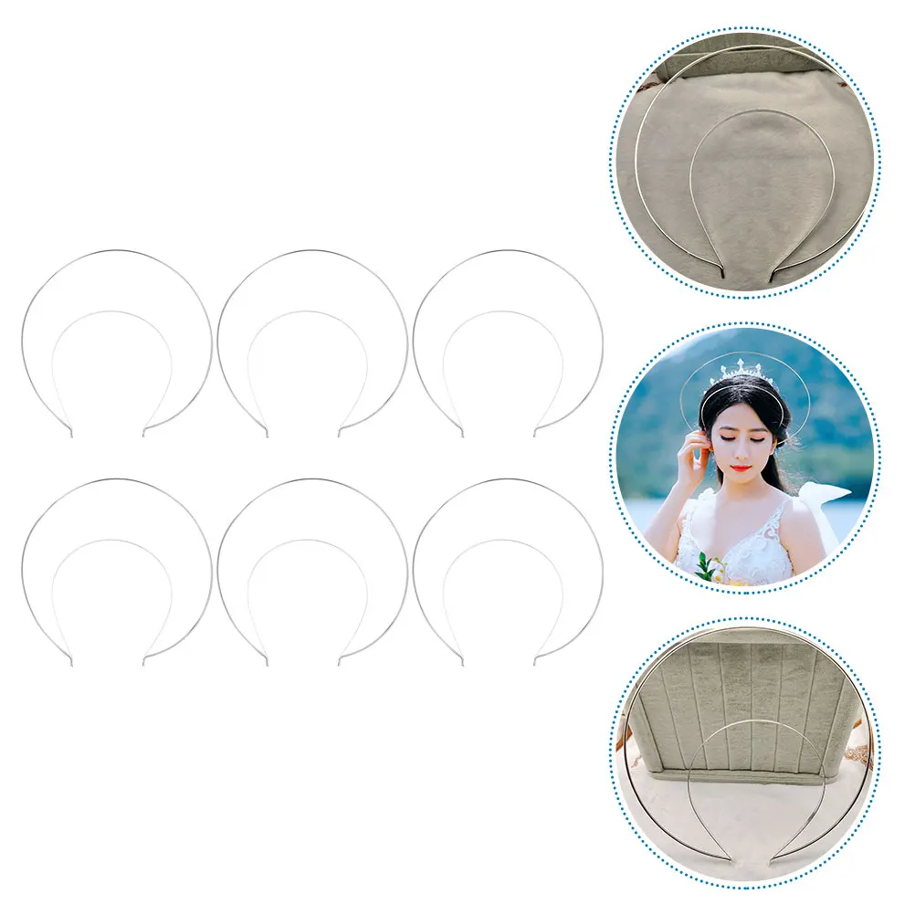 

6pcs Crown Headb Metal Tiara Hair Accessory DIY Craft Wedding Party Hairb Elegant Style Angel Metal Hairb