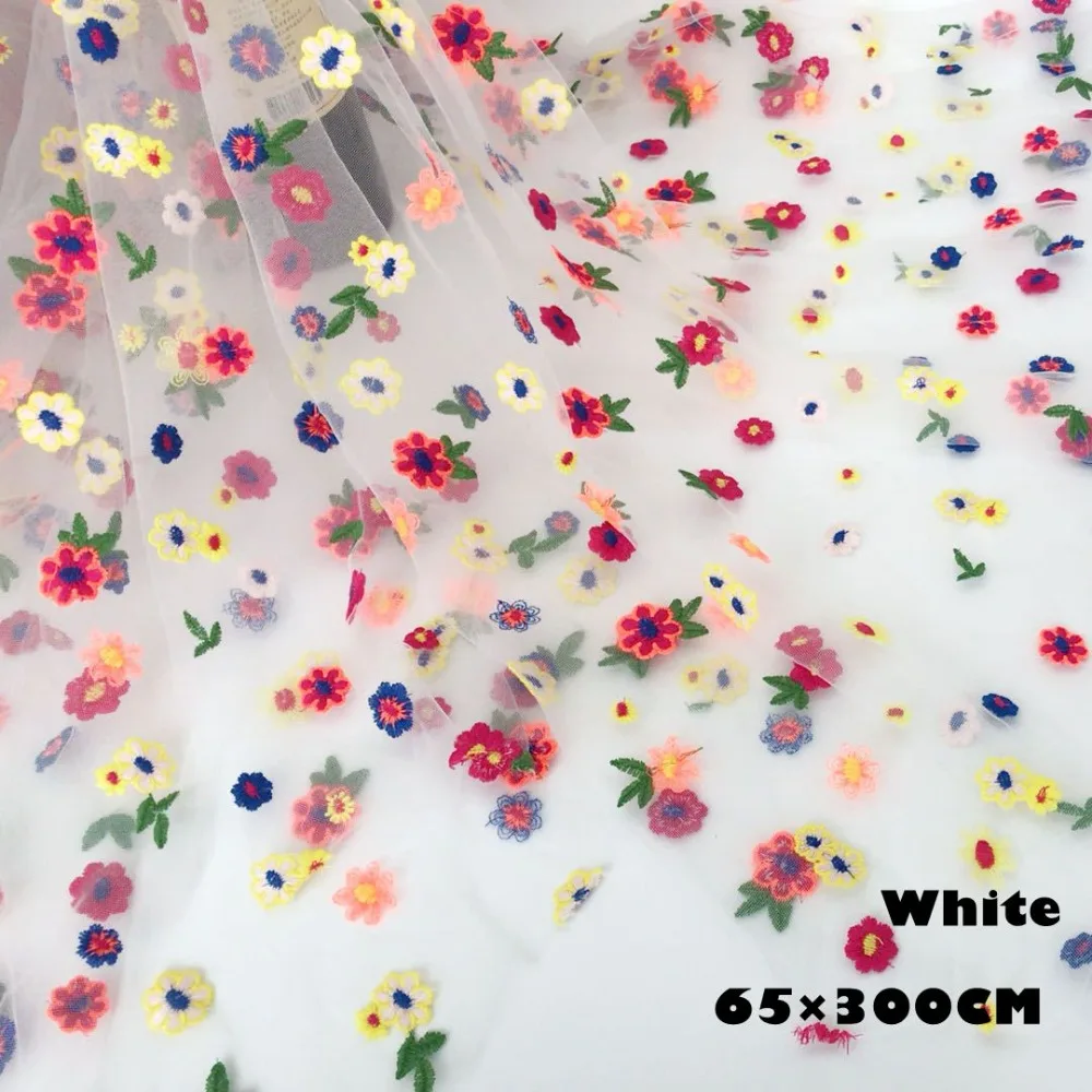 Bouquet Wrapping Fabric Floral Embroidered Tulle Fabric Floral Embroidery Sheer Lace Fabric Bouquet Wrapping Polyester