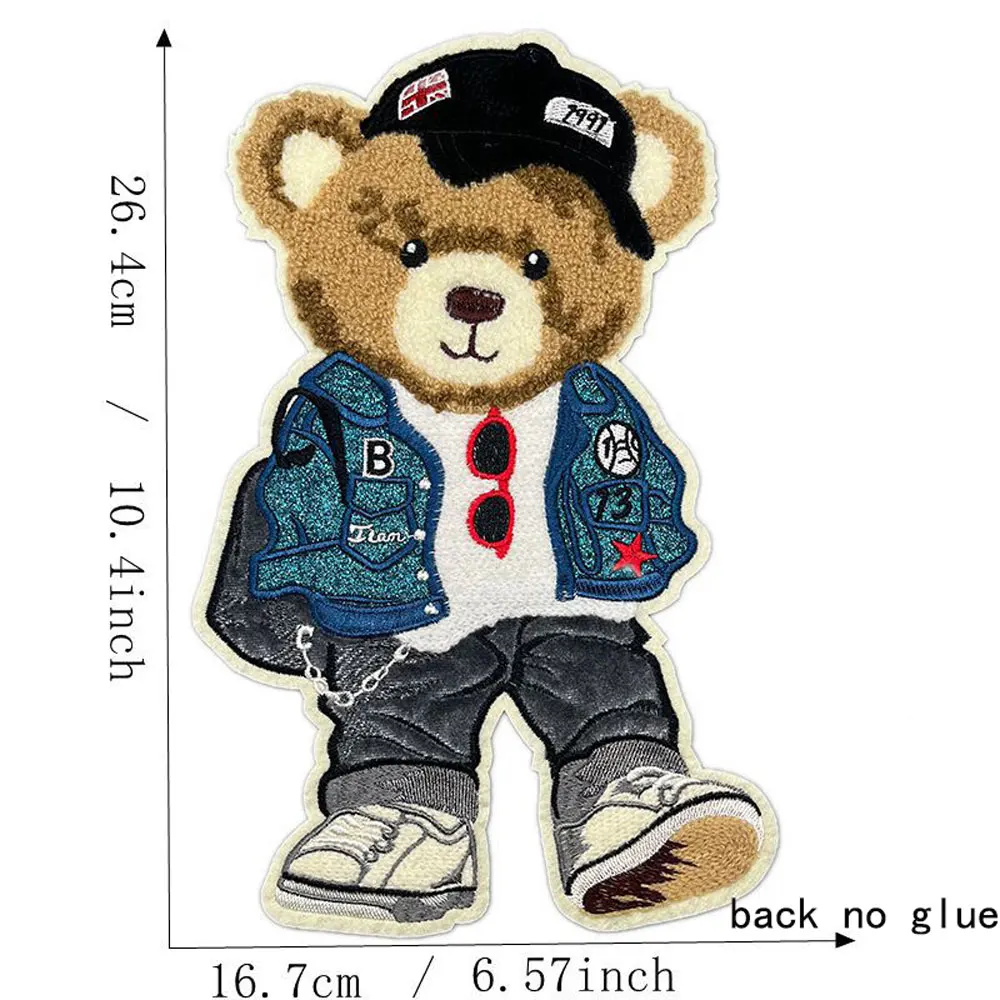 1PCFunny الدب الشنيل بقع خياطة على بقع Diy بها بنفسك إصلاح ل الجينز القبعات أكياس الملابس زين للملابس الظهر لا الغراء #3