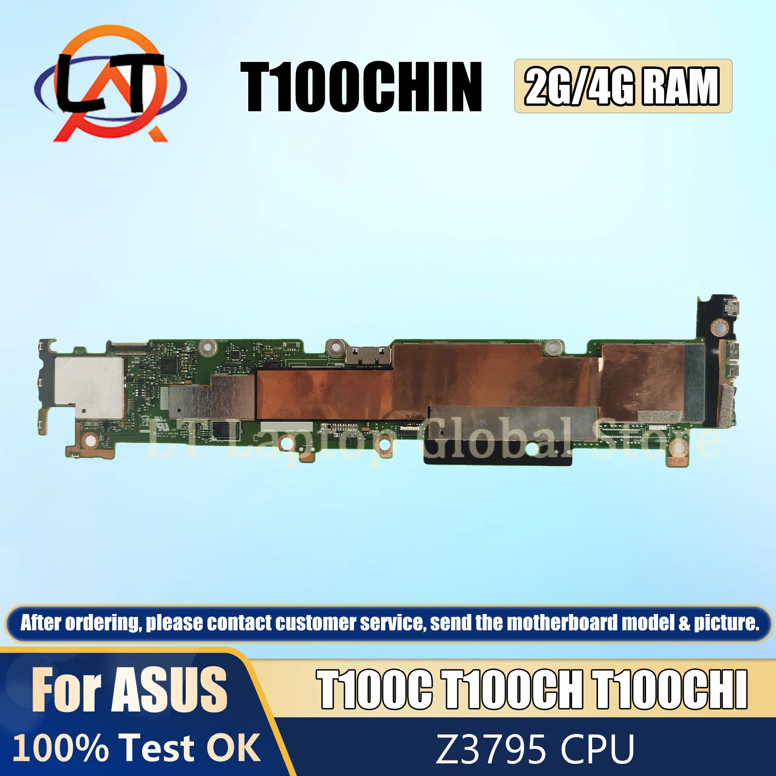 T100CHIN Motherboard For ASUS T100C T100CHIN T100CH T100CHI Mainboard Z3795 CPU 2G/4G-RAM 64GB-SSD 100% Tested OK Used