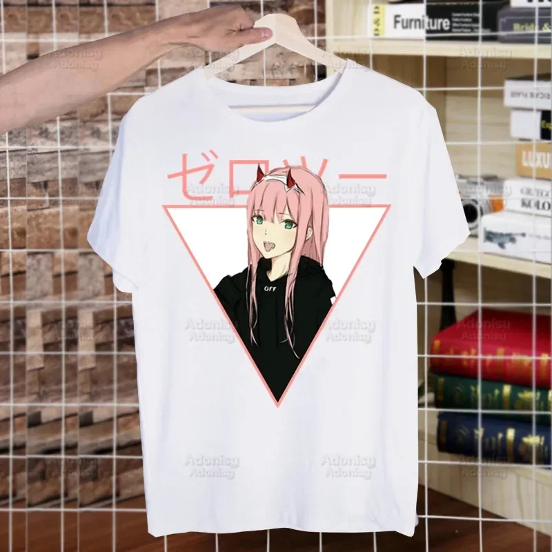 ZERO TWO Men\'s T-shirts Funny Hip Hop Summer Women Men Darling In The Franxx Anime Tshirts Streetwear Ulzzang Harajuku T-Shirt