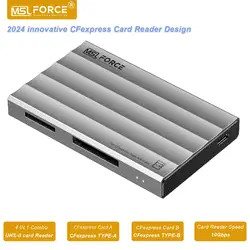High Speed 4 In 1 Card Reader Combo With CFExpress TYPE-A TYPE-B UHS-II SD TF Card At USB3.2 Gen2 10Gbps CFExpress Reader hub