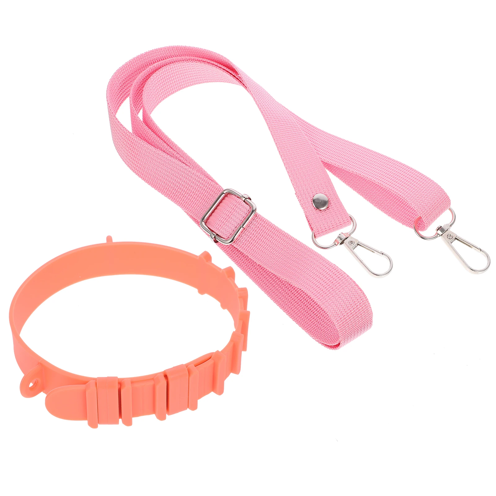 

Silicone Water Bottle Strap Adjustable Kettle Handle with Holder Portable Outdoor Travel Orange Color Bottle Carrier