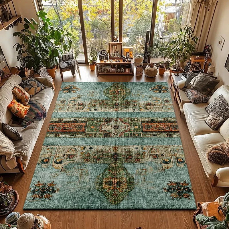 RAKKS Velvet Persian Retro Living Room Bedroom Large Carpet Versatile Dining Room Entry Study Sofa Bedside Carpet Easy To Clean