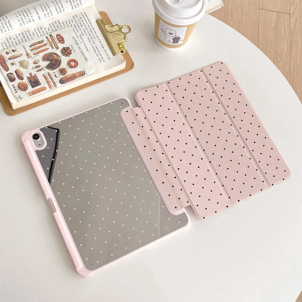 Black Polka Dots for IPad Pro 11 Case 10.2 9/8/7th Generation 9.7 5/6th Air4/5 10th 10.9 Air 3 10.5 Pro 12.9 Mini 6 Trifold Case
