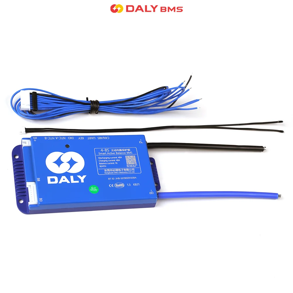 

Daly Smart BMS 4s 8s 12s 16s 20s 24s 40A 60A WIFI Bluetooth RS485 CANBUS Built in Active Balancer for lifepo4 li-ion NMC LTO