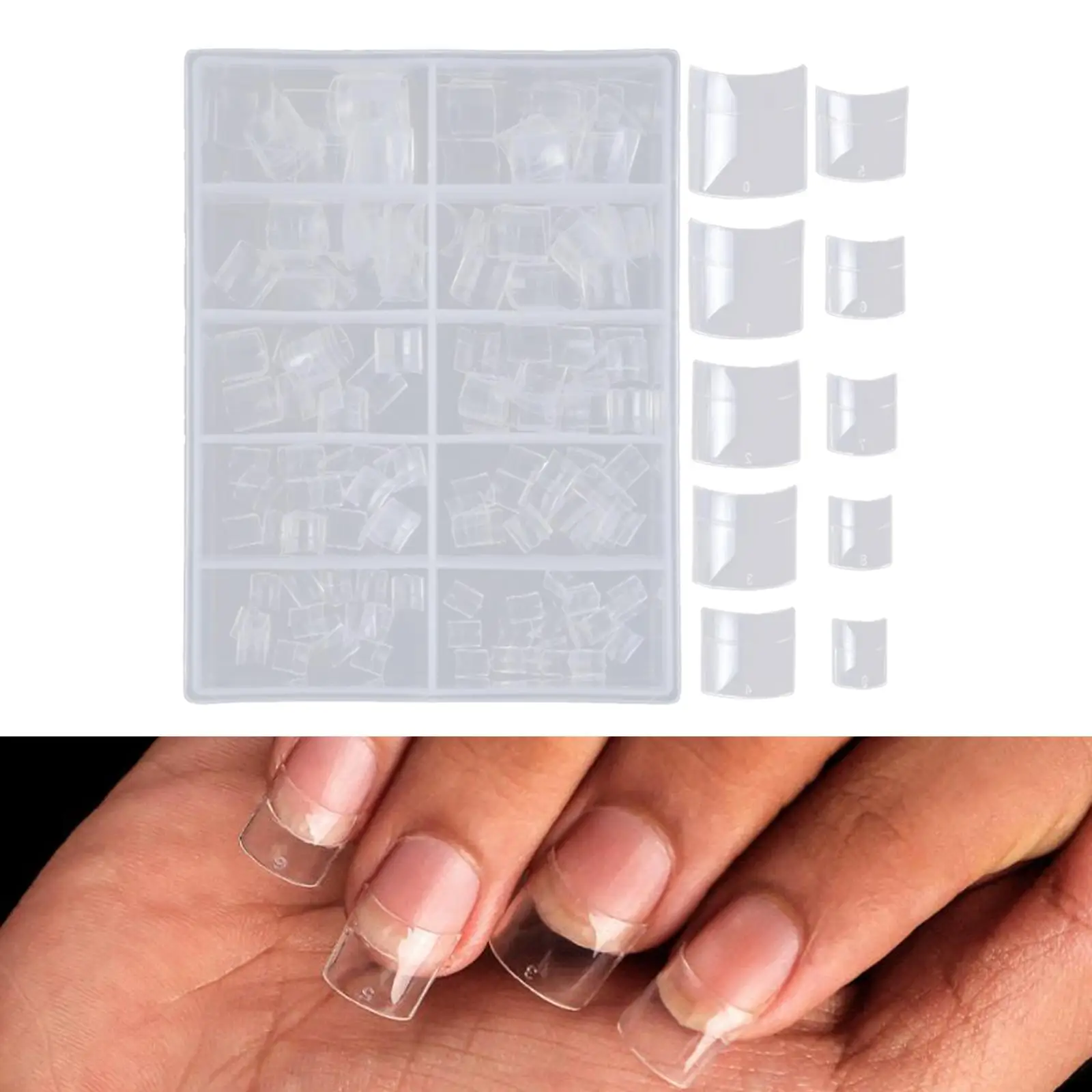 

Short Acrylic French False Nails Tip Set Nail Accessories Box of 200 Pieces for Professional Salon or DIY Nail Art at Home