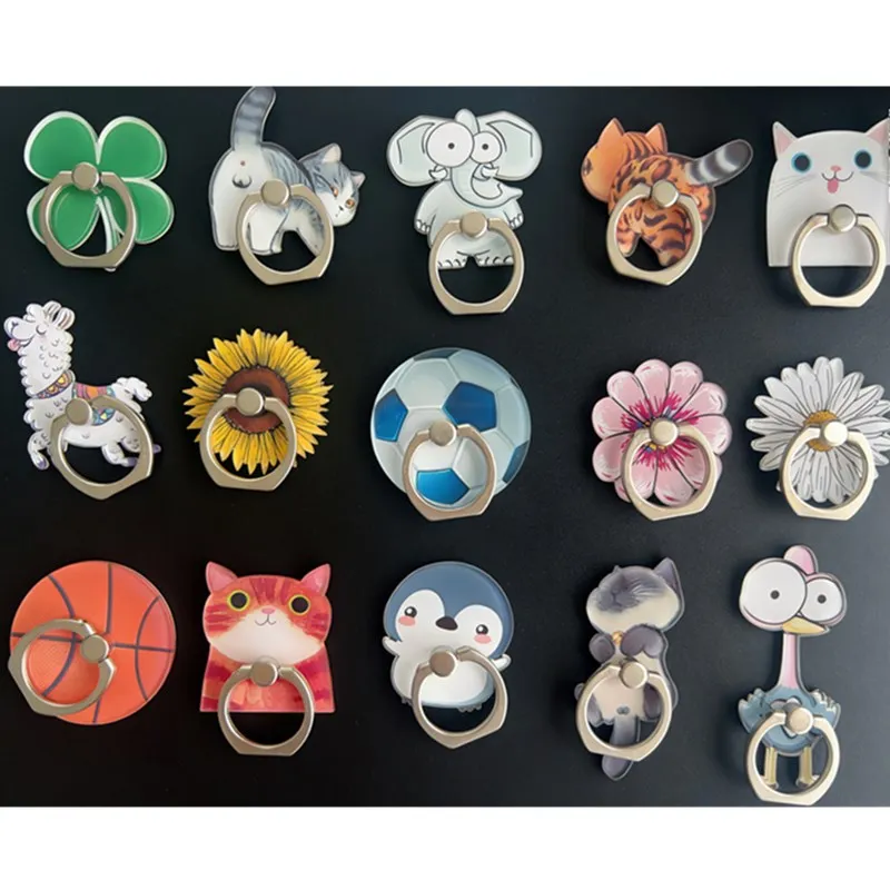 

Cartoon Random Mobile Phone Finger Ring Phone Stand Holder For iPhone 15 16 17 Xiaomi Huawei Phone Holder All Smartphone