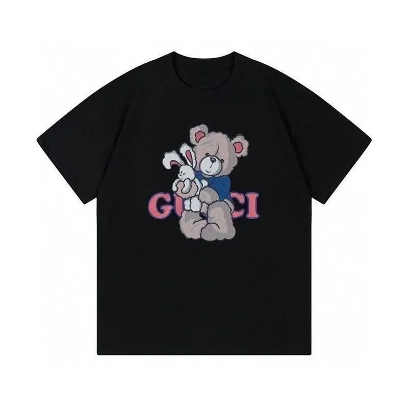 

2025 New Summer Letter Printed Unisex Pure Cotton New Collaboration Loose Round Neck Short Sleeved Versatile Casual Top T-shirt