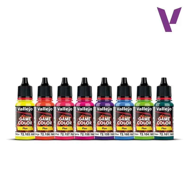 Spanish AV vallejo 72214 environmentally friendly water-based paint game GAME fluorescent color set 8 colors
