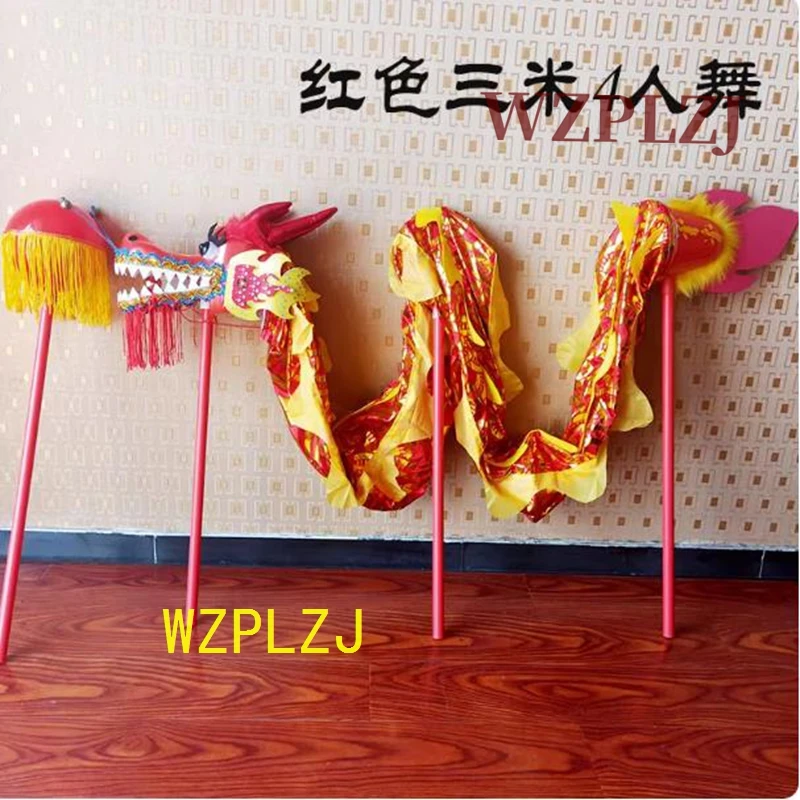 Fantasia de dança de dragão chinesa para crianças, 3m, 4 jogadores, brinquedos esportivos criativos, evento, parque, palco, festival, natal, feriado, festa, jogo