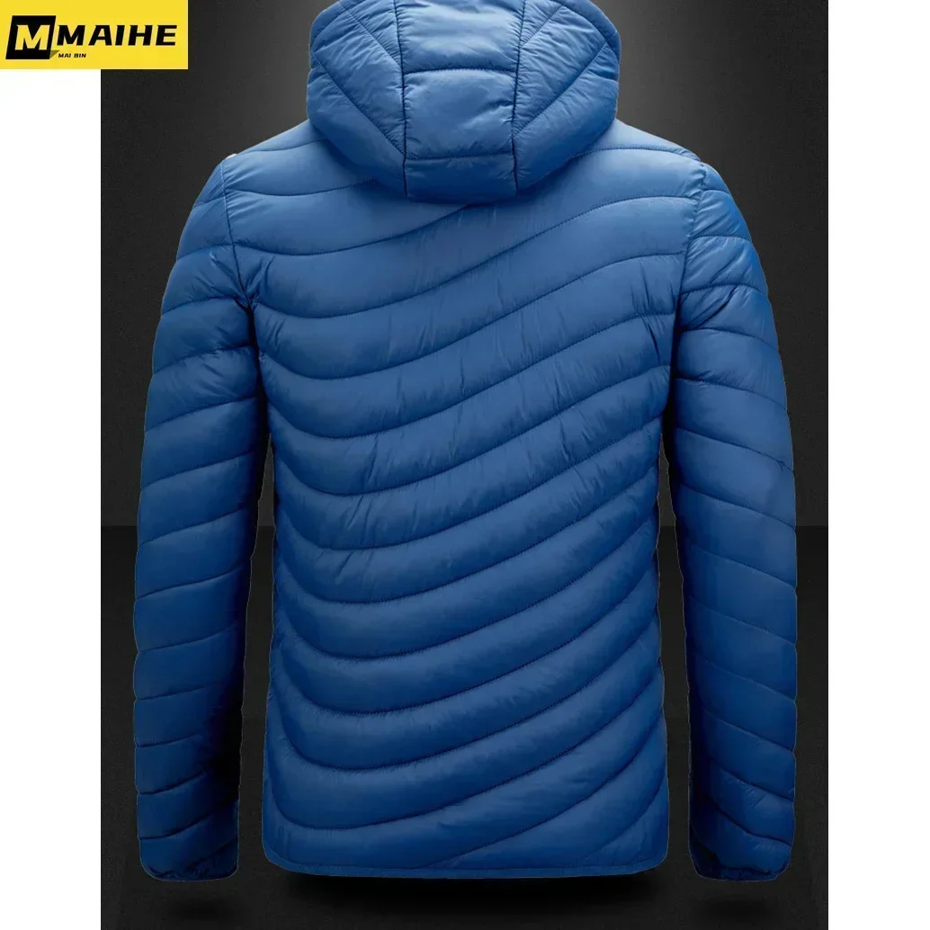 Doudoune légère rembourrée en duvet de canard blanc pour homme, vêtements thermiques optiques, capuche, grande taille, 5XL, 6XL, automne, hiver